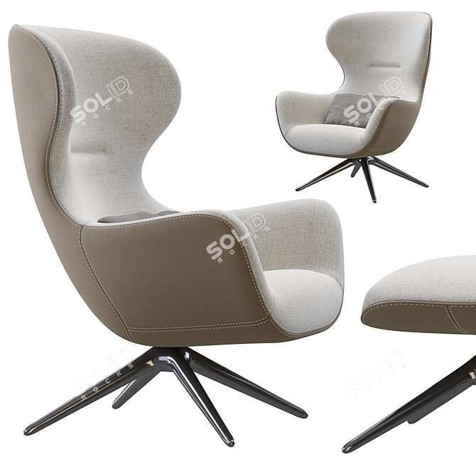 Modern Joker Lounge Chair Design 3D model image 1