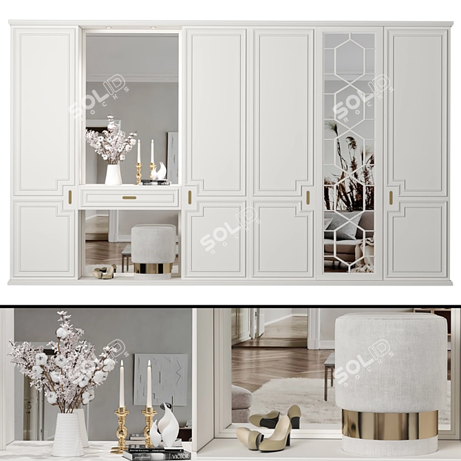 Contemporary Hallway Furniture Set 3D model image 1