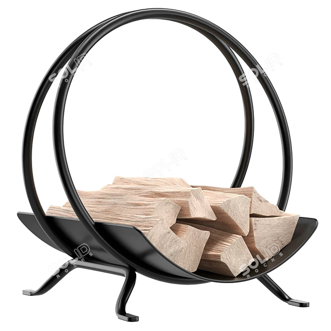 Contemporary Firewood Storage Rack 3D model image 1