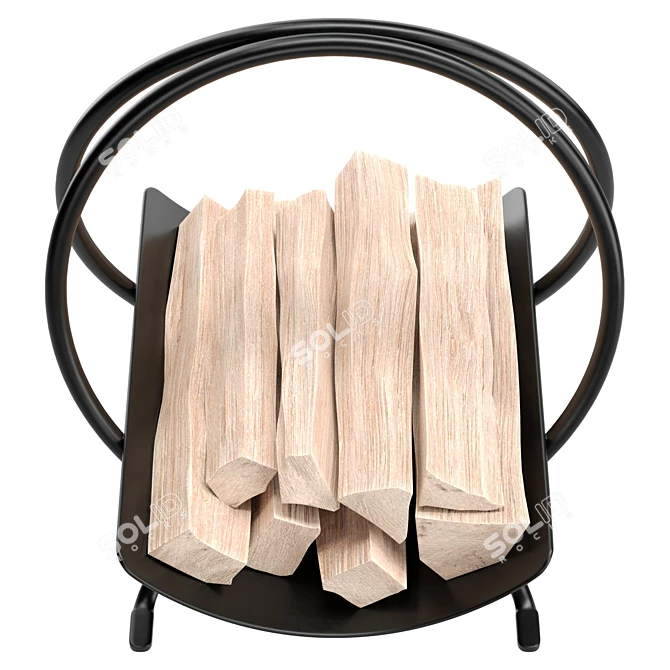 Contemporary Firewood Storage Rack 3D model image 3