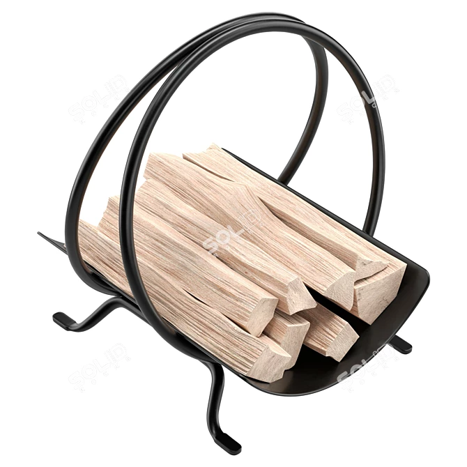 Contemporary Firewood Storage Rack 3D model image 5