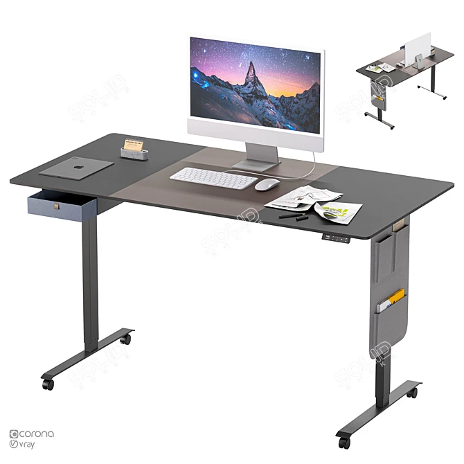 ErgoTech Standing Desk Solution 3D model image 1