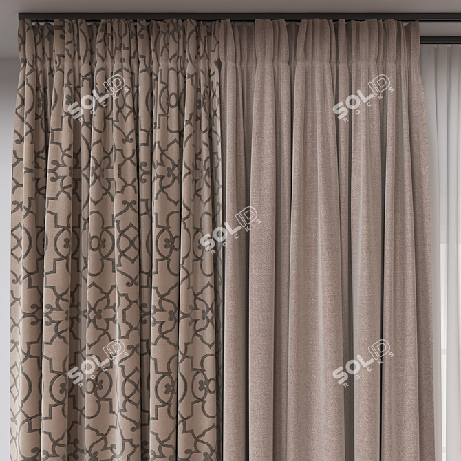 Versatile 3D Curtain Model 3D model image 3