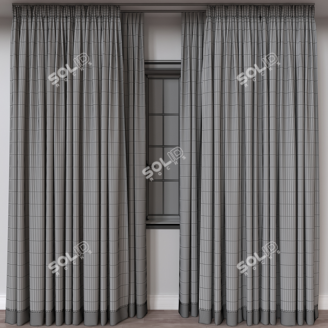 Versatile 3D Curtain Model 3D model image 4