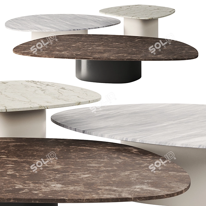 Giorgetti Stone Galet Furniture Collection 3D model image 1