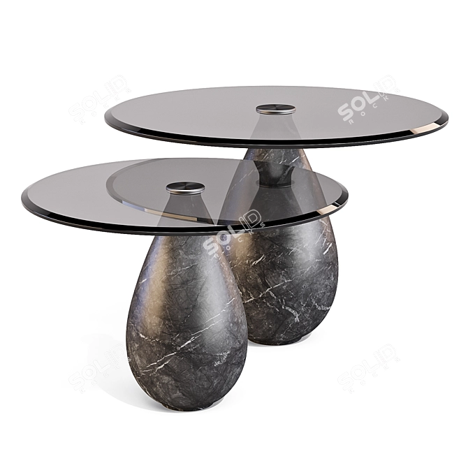 Mura Black Marble Coffee Table 3D model image 1
