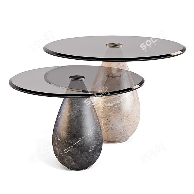 Mura Black Marble Coffee Table 3D model image 2