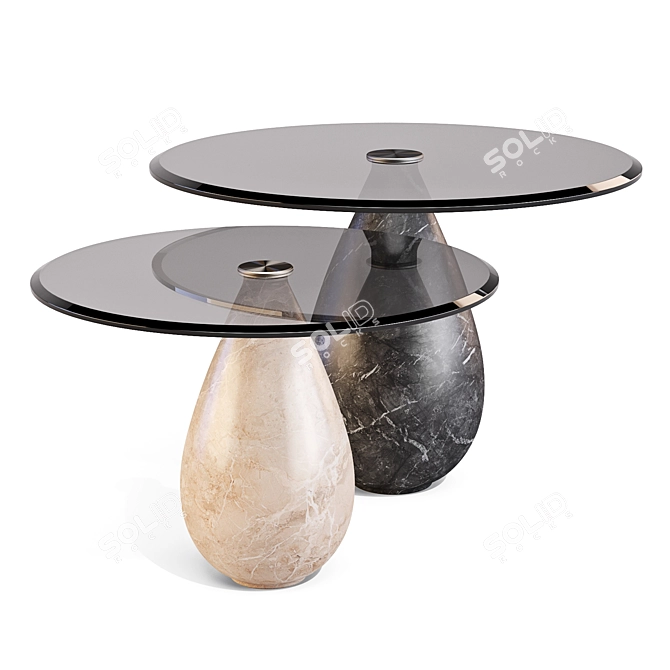Mura Black Marble Coffee Table 3D model image 3