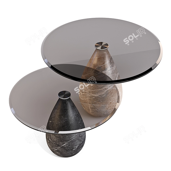 Mura Black Marble Coffee Table 3D model image 4