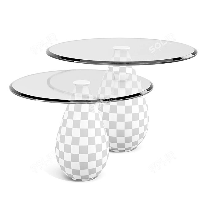 Mura Black Marble Coffee Table 3D model image 5