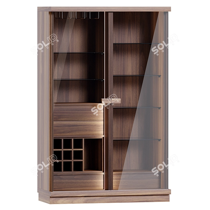 Modern Blockboard Storage Unit 3D model image 1