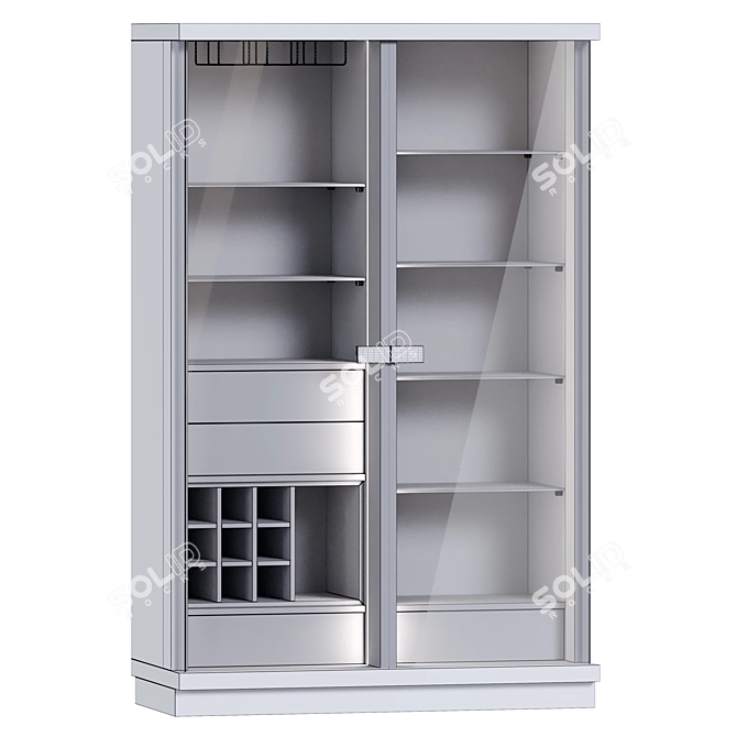 Modern Blockboard Storage Unit 3D model image 5