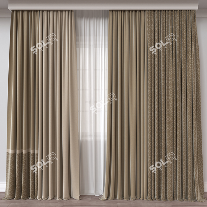 Russian Curtain 3D Model FBX 3D model image 1