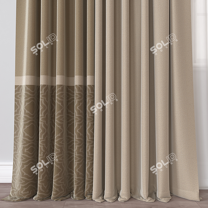 Russian Curtain 3D Model FBX 3D model image 2