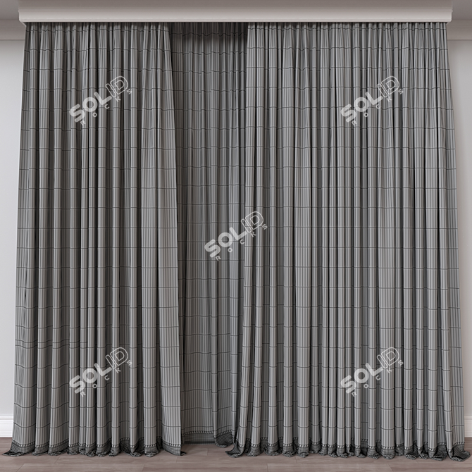 Russian Curtain 3D Model FBX 3D model image 4