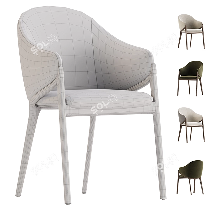 Modern Walnut Chair ACH200 Design 3D model image 5