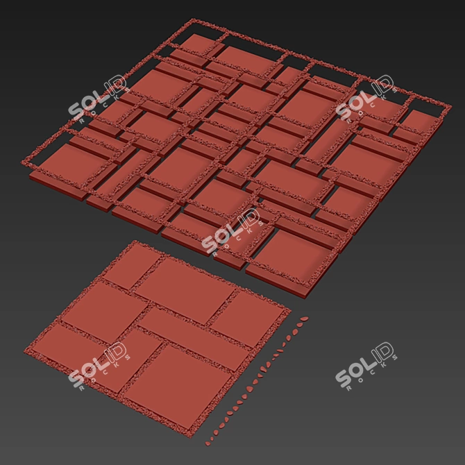 Smooth Pebble Paving Tiles 3D 3D model image 6