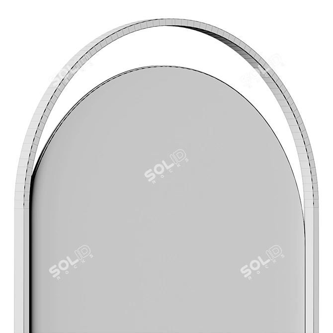 Modern Steel Framed Wall Mirror 3D model image 4