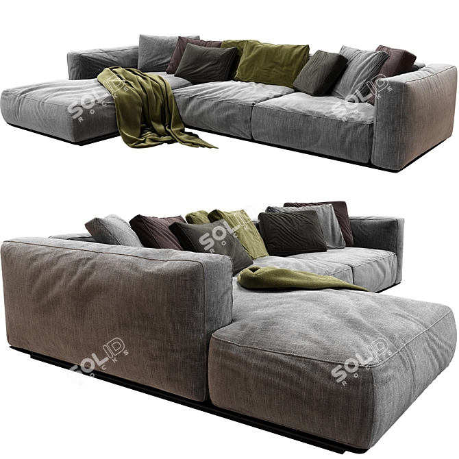 Modern Chaise Longue Sofa 3D 3D model image 2