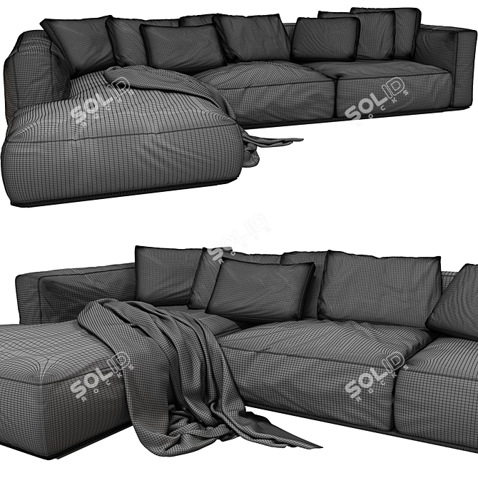 Modern Chaise Longue Sofa 3D 3D model image 4