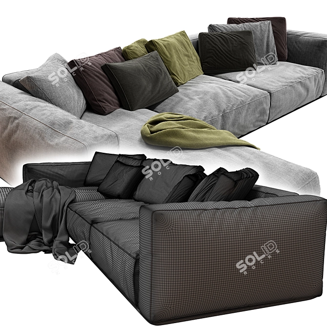 Modern Chaise Longue Sofa 3D 3D model image 5