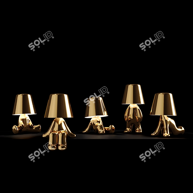 Qeeboo GOLDEN BROTHERS Character Table Lamps 3D model image 2