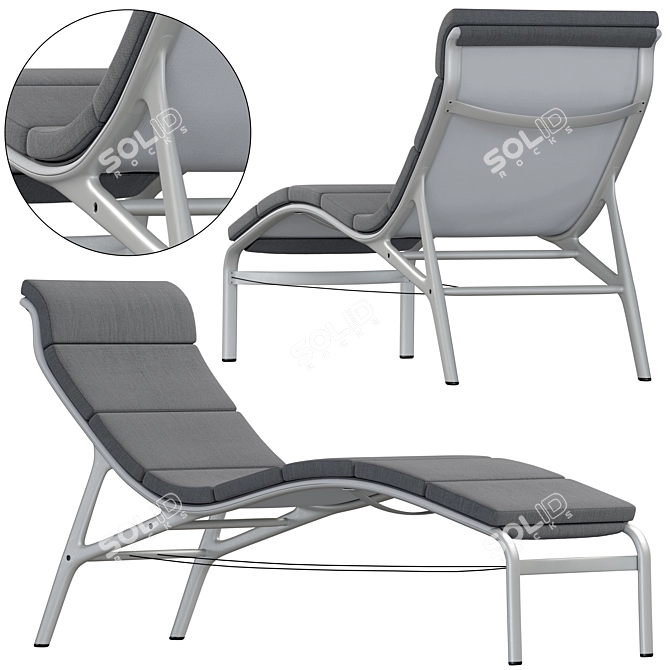 Contemporary Longframe Sunbed Design 3D model image 1