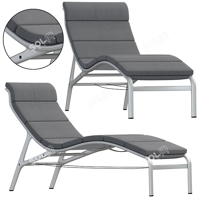 Contemporary Longframe Sunbed Design 3D model image 5