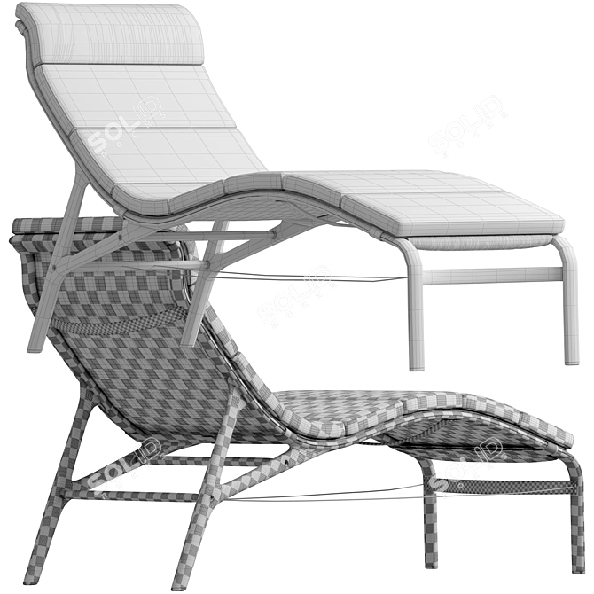 Contemporary Longframe Sunbed Design 3D model image 6