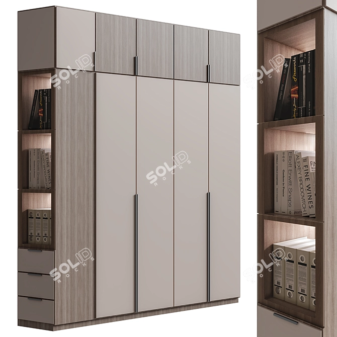 Versatile Modern Wardrobe Design 3D model image 1