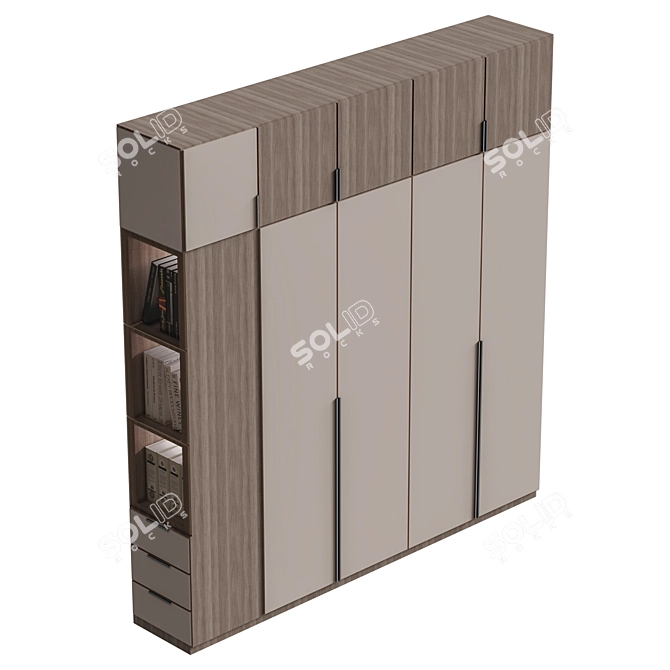 Versatile Modern Wardrobe Design 3D model image 3