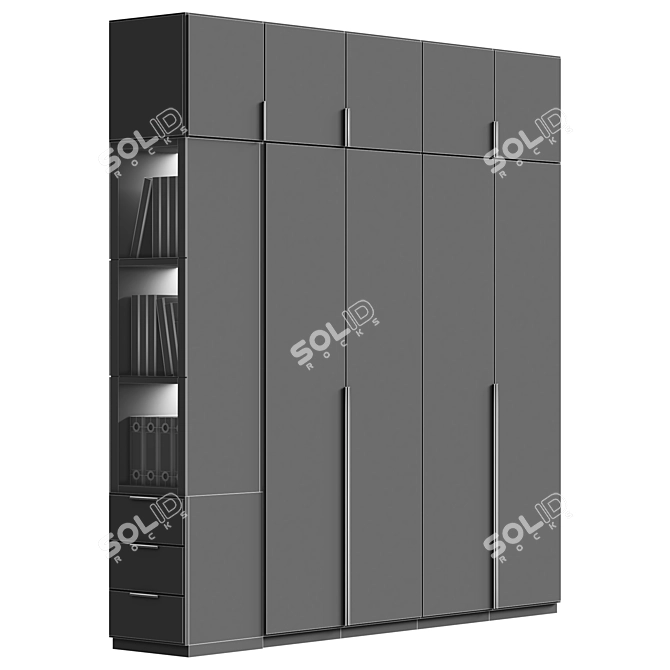 Versatile Modern Wardrobe Design 3D model image 4