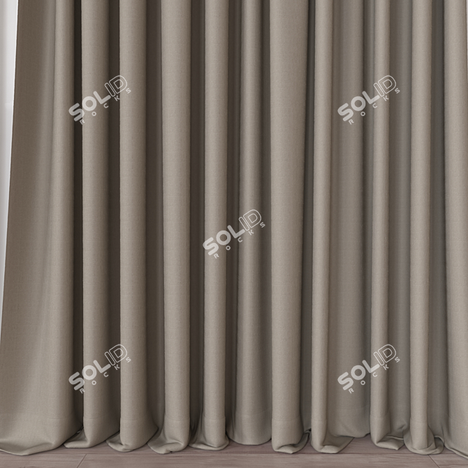 Modern Curtain 3D Model poly 100825 3D model image 3