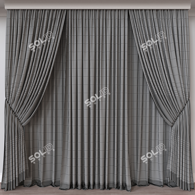 Modern Curtain 3D Model poly 100825 3D model image 4