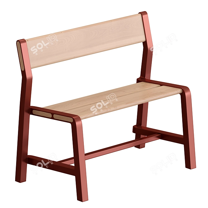 Modern Scandinavian Style Ypperling Bench 3D model image 1