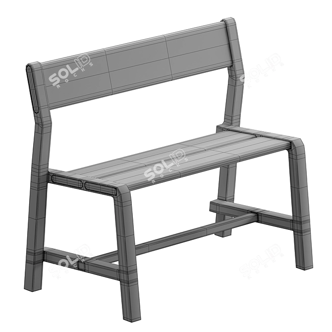 Modern Scandinavian Style Ypperling Bench 3D model image 4