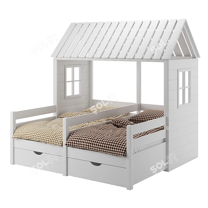 Fruity Bed: Charming Sleep Haven 3D model image 2