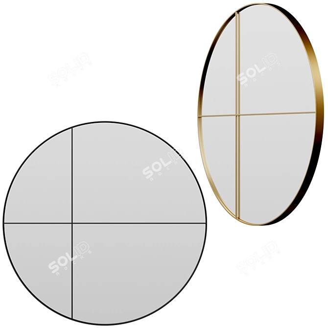 Oculus-inspired Round Wall Mirror 3D model image 1