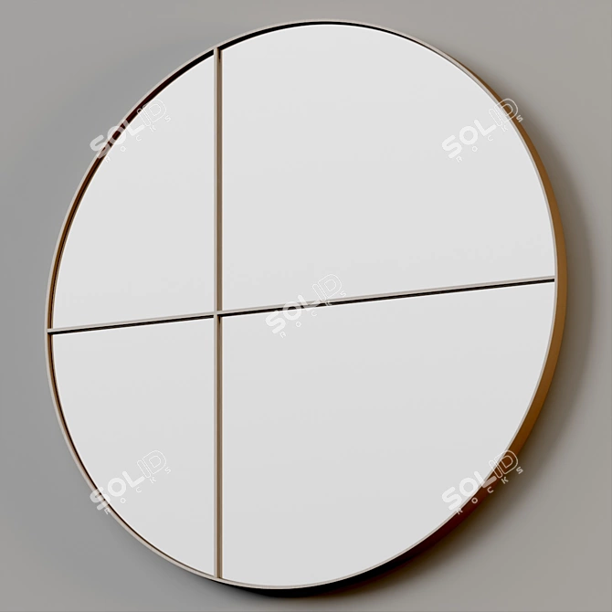 Oculus-inspired Round Wall Mirror 3D model image 2