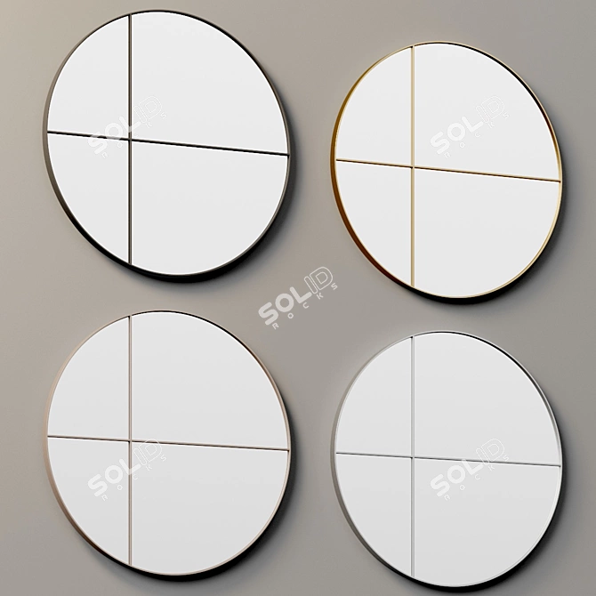 Oculus-inspired Round Wall Mirror 3D model image 3