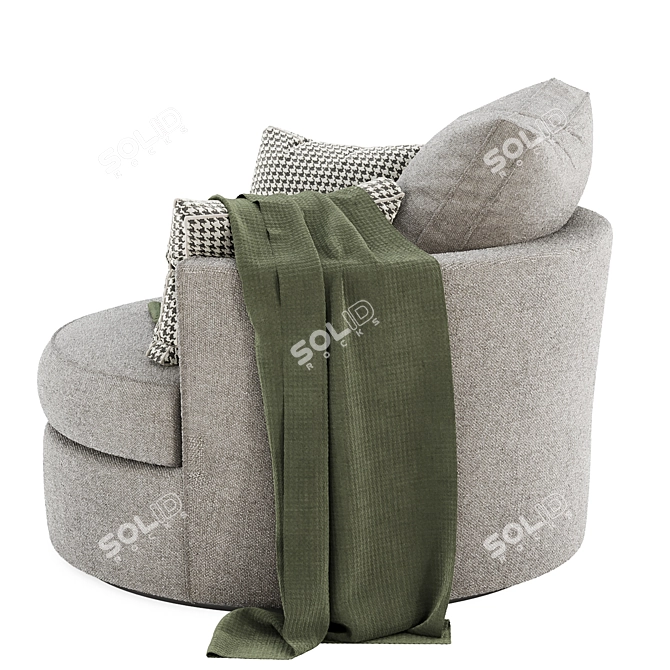 Elegant Swivel Barrel Chair 3D model image 4