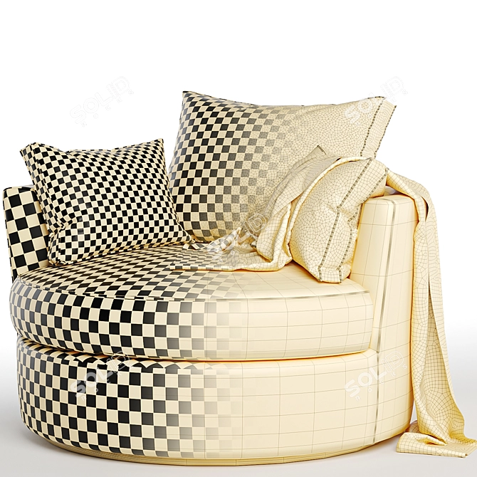 Elegant Swivel Barrel Chair 3D model image 5