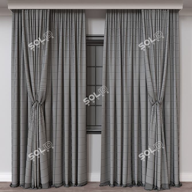 Modern 3D Curtain Model 3D model image 4