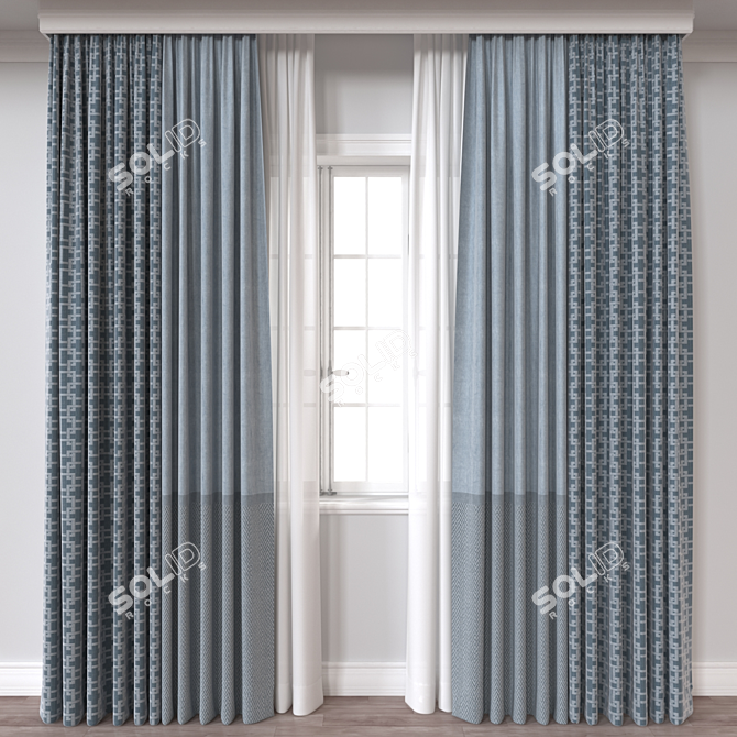 Dual-Render Curtain in FBX 3D model image 1