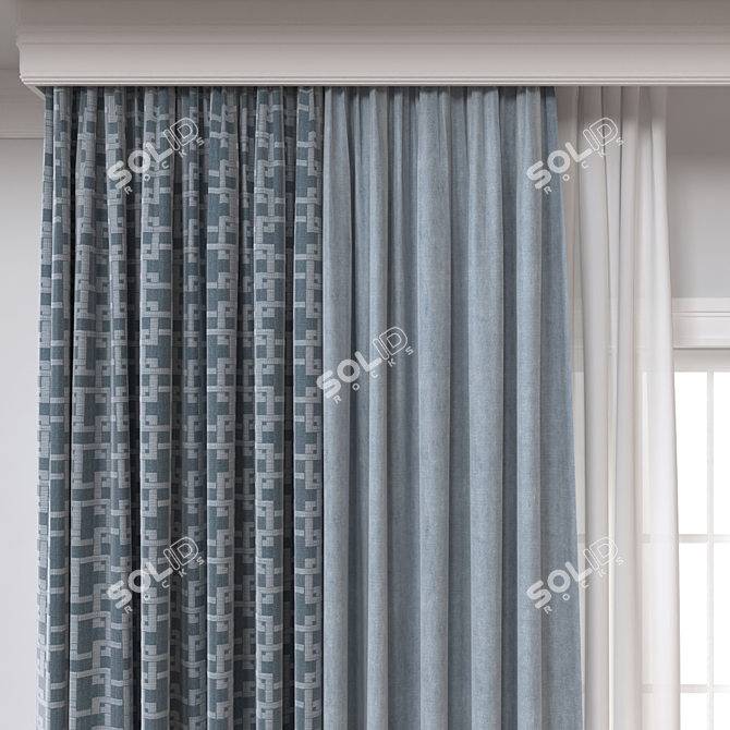 Dual-Render Curtain in FBX 3D model image 3