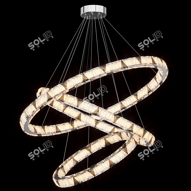 Crystal LED Ring Chandelier, Lampatron 3D model image 2