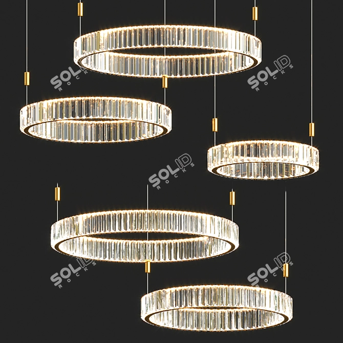  Elegant L Ring Chandelier 3D model image 1