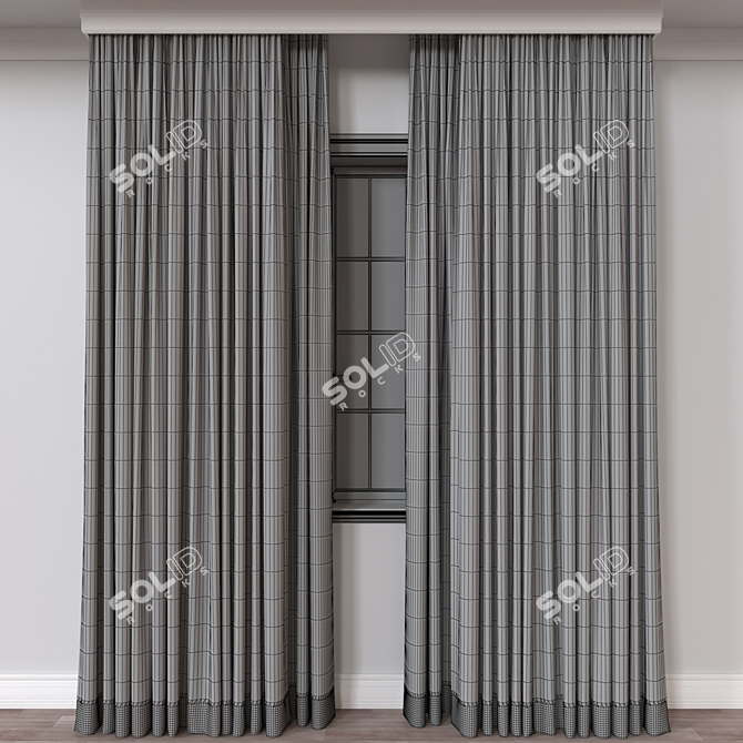 Render-ready Curtain A210, Various Exports 3D model image 4