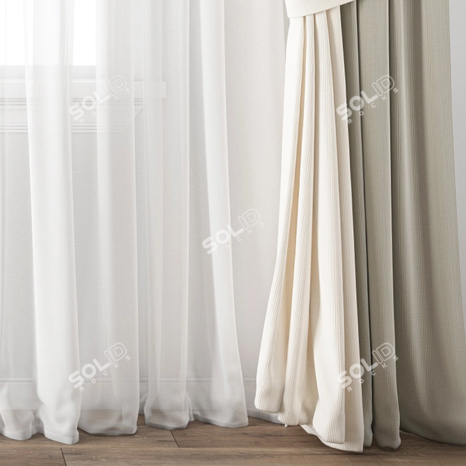 Polygonal Curtain Model Set 3D model image 2