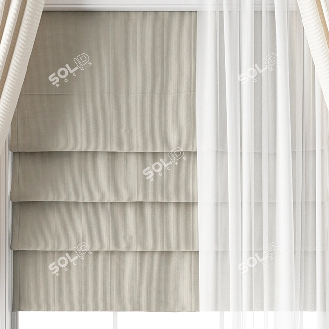 Polygonal Curtain Model Set 3D model image 3